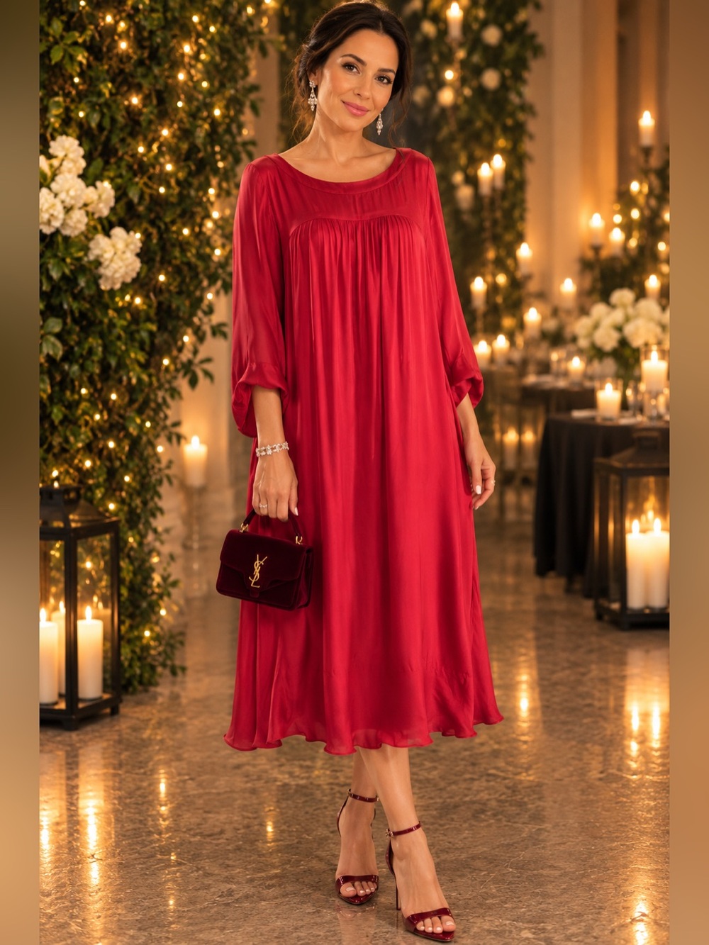 Isabel Marant Red Silk Ethereal Silk Midi Dress